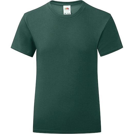 grøn Fruit of the Loom Girls Iconic T - forest green