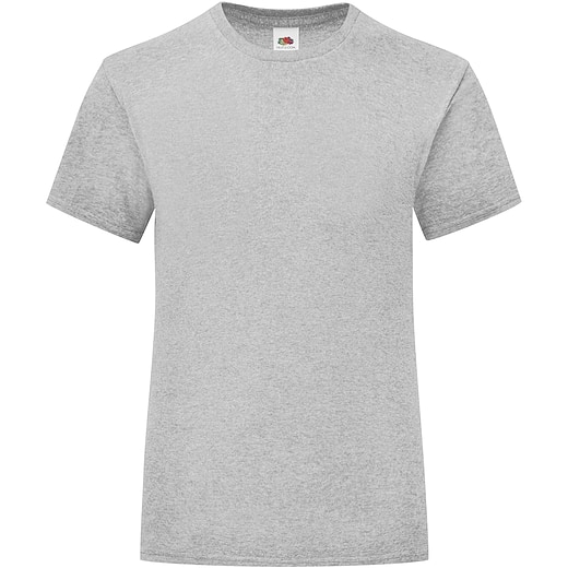 grå Fruit of the Loom Girls Iconic T - heather grey