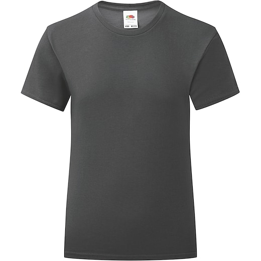 gris Fruit of the Loom Girls Iconic T - light graphite