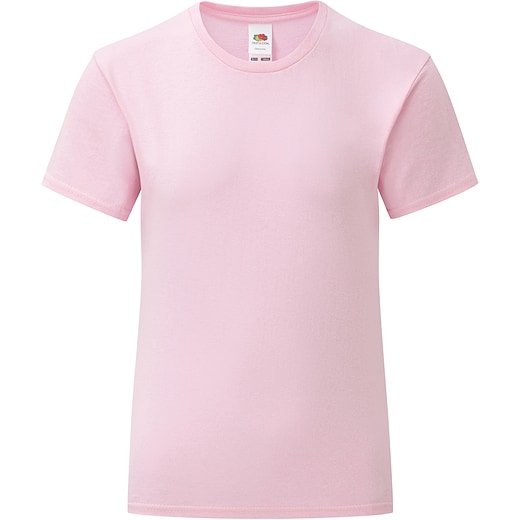 rose Fruit of the Loom Girls Iconic T - light pink