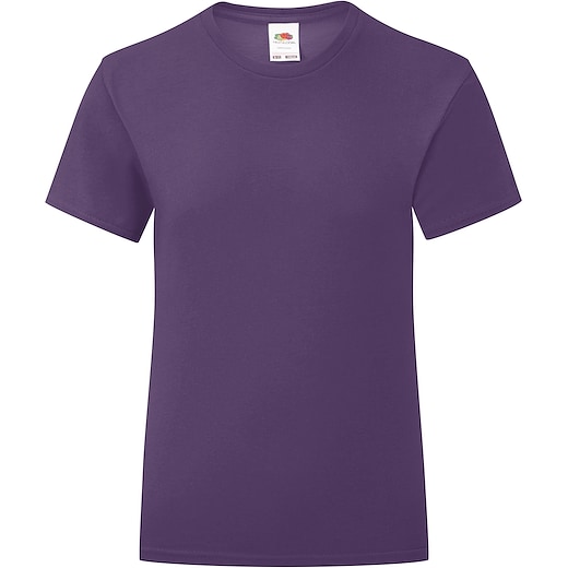 violet Fruit of the Loom Girls Iconic T - purple