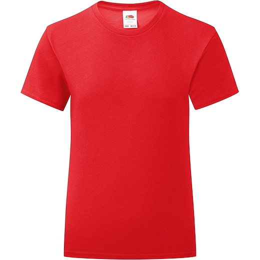 rosso Fruit of the Loom Girls Iconic T - red