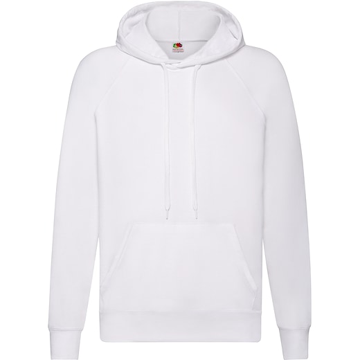 bianco Fruit of the Loom Lightweight Hooded Sweat - white