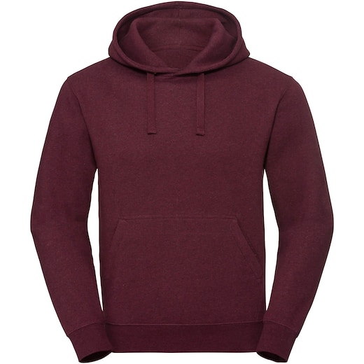 rosso Russell Authentic Melange Hooded Sweat 261M - burgundy melange