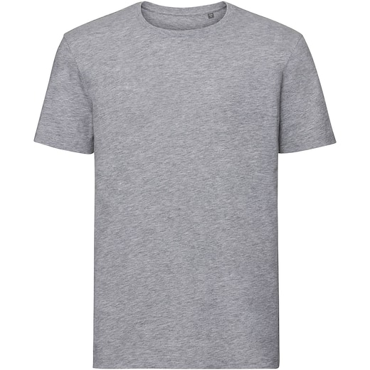 grå Russell Authentic Tee Pure Organic 108M - light oxford