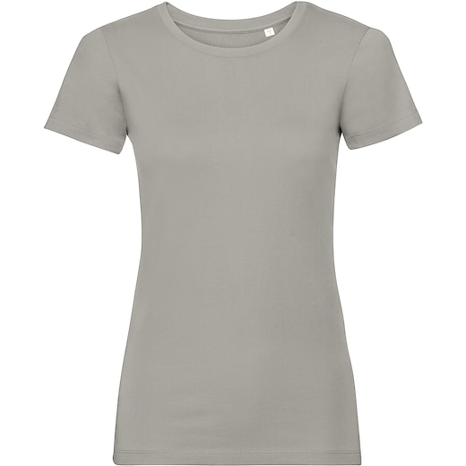 marron Russell Ladies Authentic Tee Pure Organic 108F - gris pierre