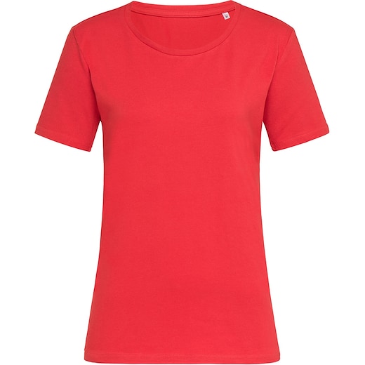 rosso Stedman Ladies Relax Crew Neck - scarlet red