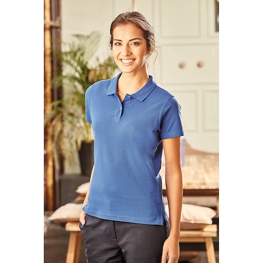 blau Russell Ladies´ Ultimate Cotton Polo 577F - azure blue