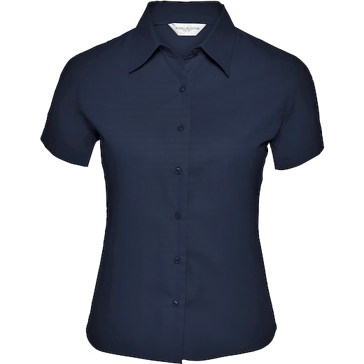 blå Russell Ladies´ Short Sleeve Classic Twill Shirt 917F - french navy