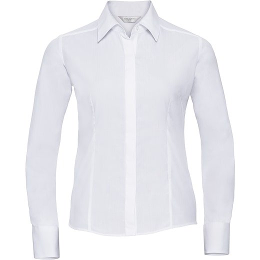 vit Russell Ladies´ Long Sleeve Fitted Polycotton Shirt 924F - white