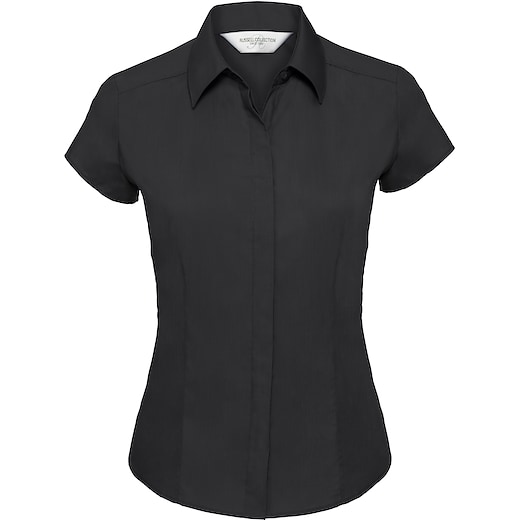 svart Russell Ladies´ Cap Sleeve Fitted Polycotton Shirt 925F - black