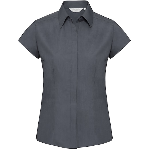 grå Russell Ladies´ Cap Sleeve Fitted Polycotton Shirt 925F - convoy grey