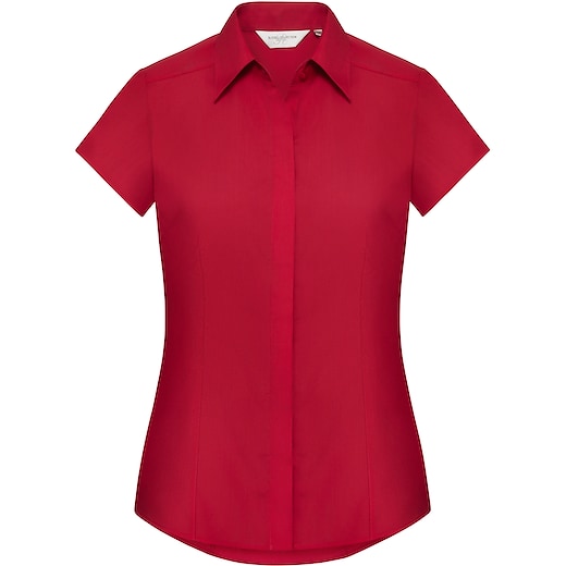 röd Russell Ladies´ Cap Sleeve Fitted Polycotton Shirt 925F - classic red