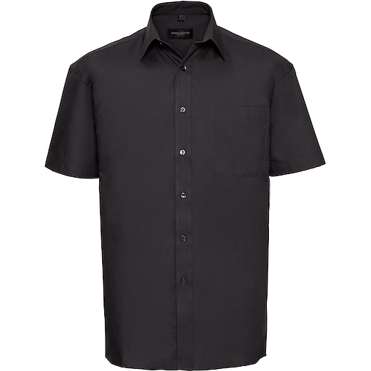 svart Russell Men´s Short Sleeve Pure Cotton Shirt 937M - black