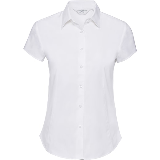 vit Russell Ladies´ Short Sleeve Fitted Stretch Shirt 947F - white