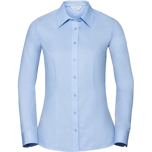 blå Russell Ladies´ Long Sleeve Tailored Coolmax® Shirt 972F - light blue