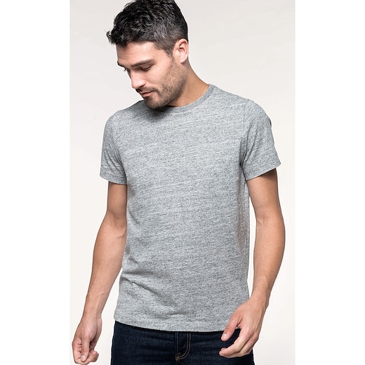 grå Kariban Men´s Vintage Short Sleeve T-shirt - slub heather grey