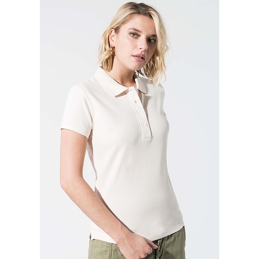 marrone Kariban Ladies´ Organic Pique Short-Sleeved Polo Shirt - cream