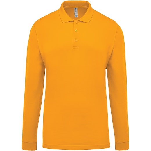 gul Kariban Men´s Long-Sleeved Pique Polo Shirt - yellow