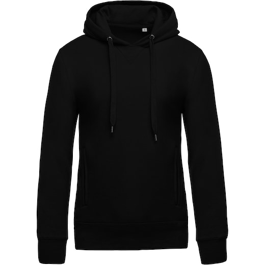 svart Kariban Men´s Organic Hooded Sweatshirt - black