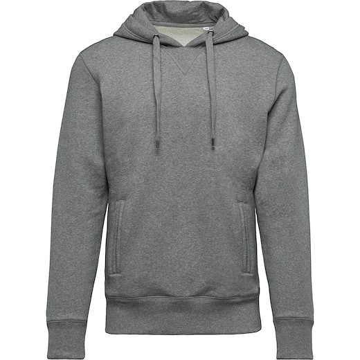 harmaa Kariban Men´s Organic Hooded Sweatshirt - heather grey