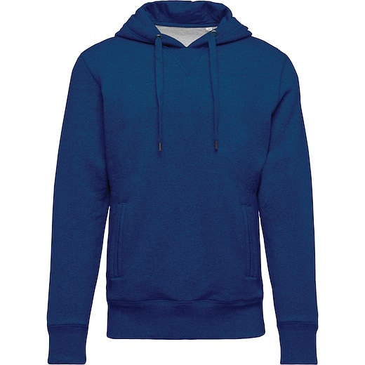 sininen Kariban Men´s Organic Hooded Sweatshirt - ocean blue heather