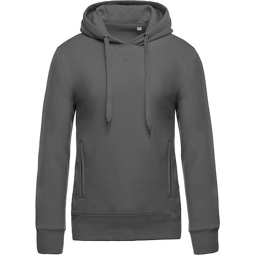 harmaa Kariban Men´s Organic Hooded Sweatshirt - storm grey