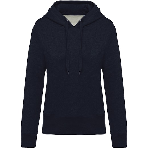 bleu Kariban Ladies´ Organic Hooded Sweatshirt - french navy heather
