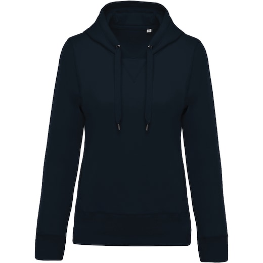 bleu Kariban Ladies´ Organic Hooded Sweatshirt - navy