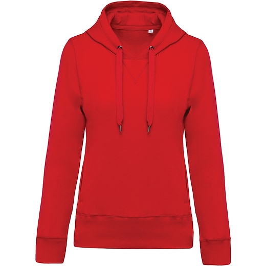 rosso Kariban Ladies´ Organic Hooded Sweatshirt - red