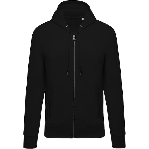 svart Kariban Men´s Organic Full Zip Hooded Sweatshirt - black