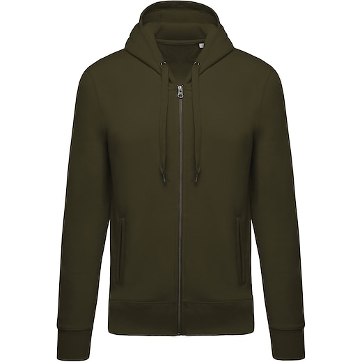 vert Kariban Men´s Organic Full Zip Hooded Sweatshirt - moss green