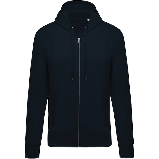 blå Kariban Men´s Organic Full Zip Hooded Sweatshirt - navy