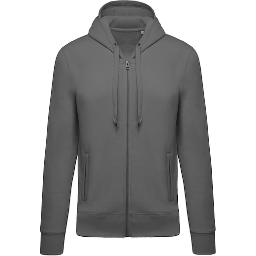 harmaa Kariban Men´s Organic Full Zip Hooded Sweatshirt - storm grey