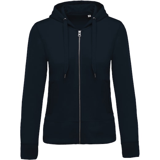 sininen Kariban Ladies´ Organic Full Zip Hooded Sweatshirt - navy