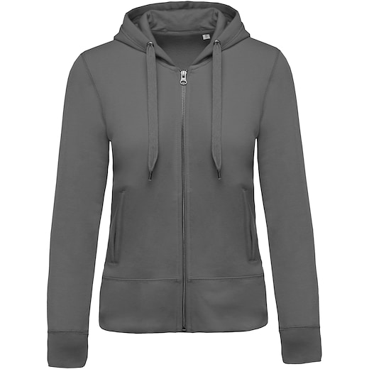 harmaa Kariban Ladies´ Organic Full Zip Hooded Sweatshirt - storm grey