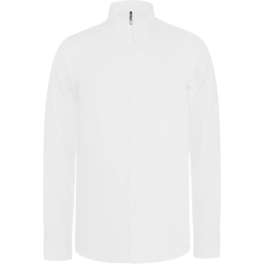 vit Kariban Men´s Mandarin Collar Shirt - white