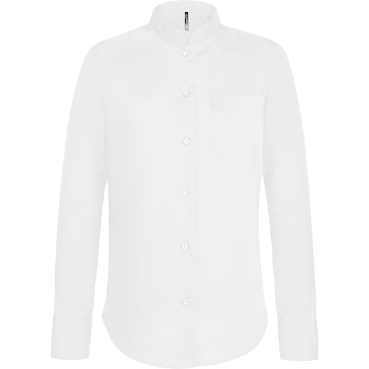 vit Kariban Ladies´ Mandarin Collar Shirt - white