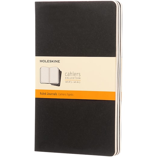 nero Moleskine Cahier Journal L Ruled - solid black
