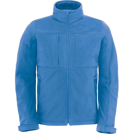 blå B&C Hooded Softshell Jacket Men - azure