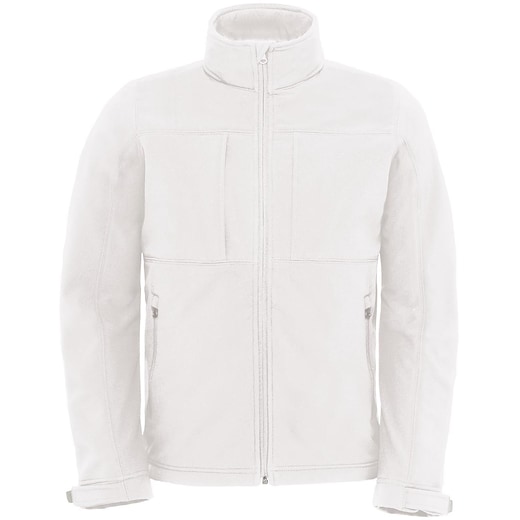 hvit B&C Hooded Softshell Jacket Men - white