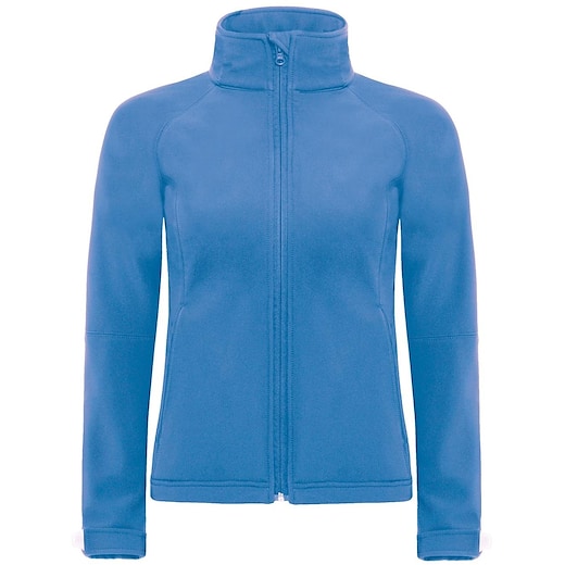 blå B&C Hooded Softshell Jacket Women - azure