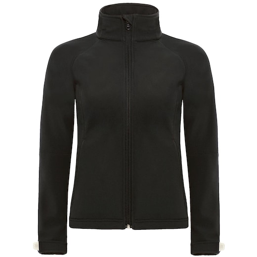 svart B&C Hooded Softshell Jacket Women - black