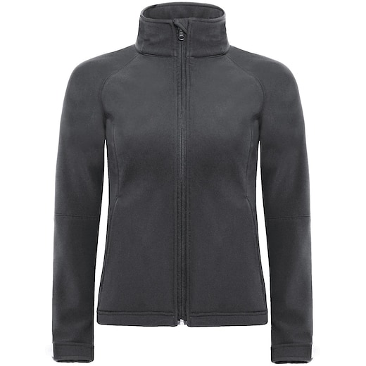grå B&C Hooded Softshell Jacket Women - dark grey