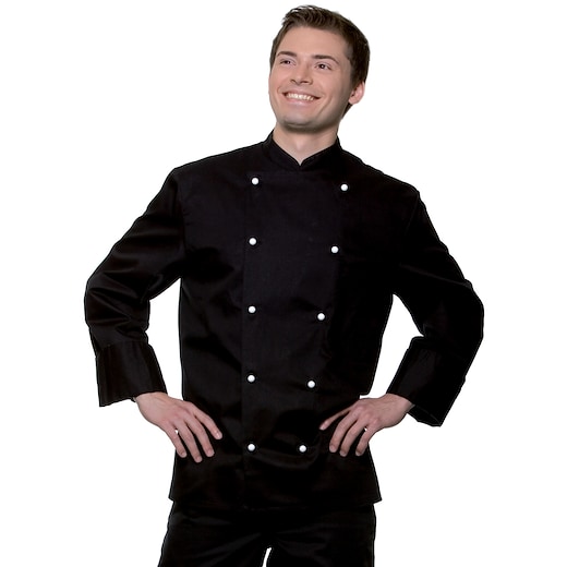 musta Karlowsky Chef Jacket Thomas - musta