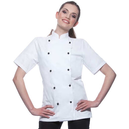 blanco Karlowsky Ladies Chef Jacket Pauline - blanco