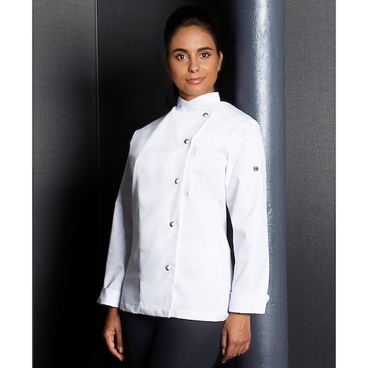 blanc Karlowsky Ladies Chef Jacket Larissa - white