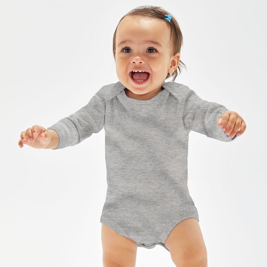 Babybugz Organic Baby Long Sleeve Bodysuit - heather grey
