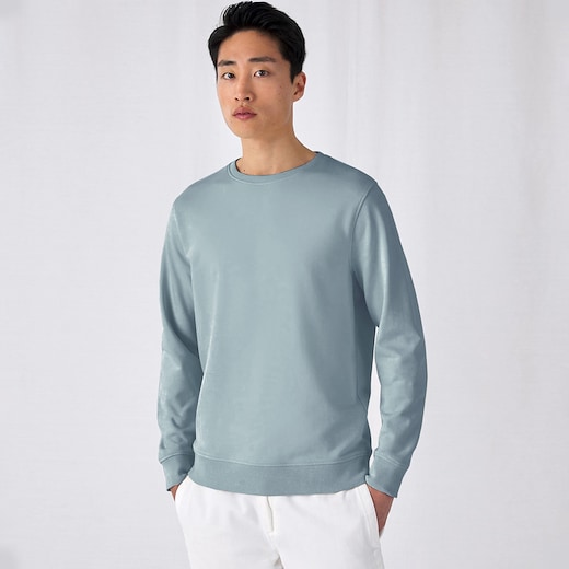 sininen B&C Organic Crew Neck - blue fog
