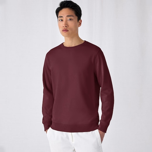 punainen B&C Organic Crew Neck - burgundy
